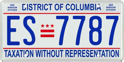DC license plate ES7787