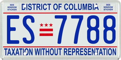 DC license plate ES7788