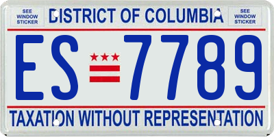 DC license plate ES7789