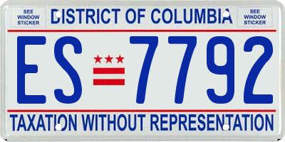 DC license plate ES7792