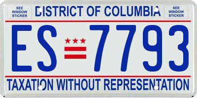 DC license plate ES7793