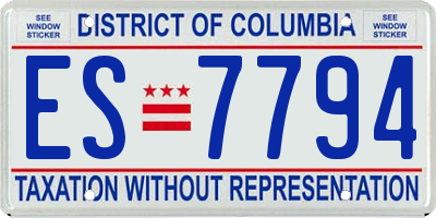 DC license plate ES7794