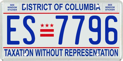 DC license plate ES7796