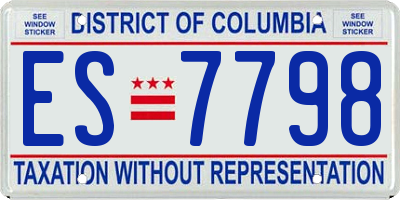 DC license plate ES7798