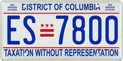 DC license plate ES7800