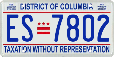 DC license plate ES7802