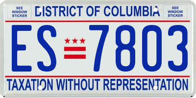 DC license plate ES7803