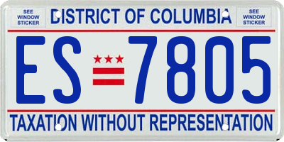 DC license plate ES7805