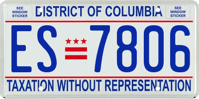 DC license plate ES7806