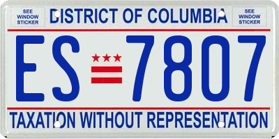 DC license plate ES7807