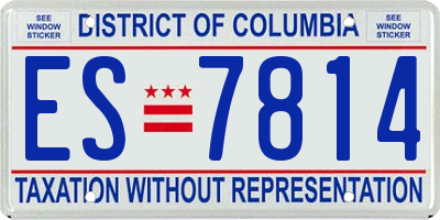 DC license plate ES7814