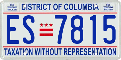 DC license plate ES7815