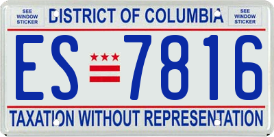 DC license plate ES7816