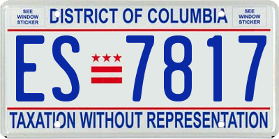 DC license plate ES7817