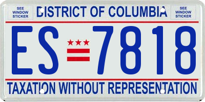 DC license plate ES7818