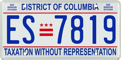 DC license plate ES7819
