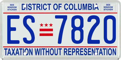 DC license plate ES7820