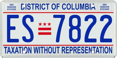 DC license plate ES7822