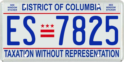 DC license plate ES7825