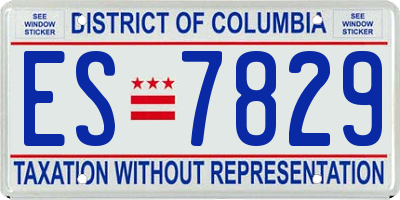 DC license plate ES7829