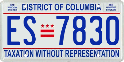 DC license plate ES7830