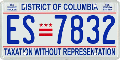 DC license plate ES7832