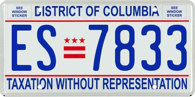 DC license plate ES7833