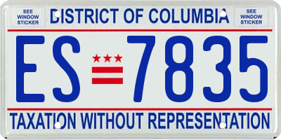 DC license plate ES7835