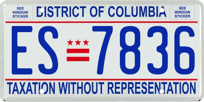 DC license plate ES7836