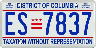 DC license plate ES7837