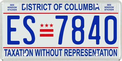 DC license plate ES7840