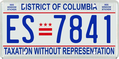 DC license plate ES7841