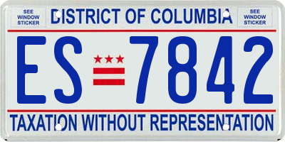 DC license plate ES7842