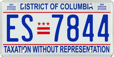 DC license plate ES7844