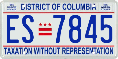 DC license plate ES7845