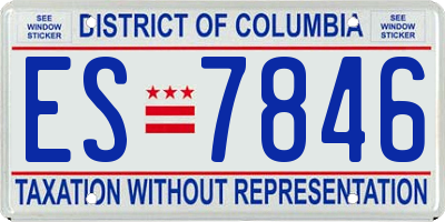 DC license plate ES7846