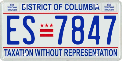 DC license plate ES7847