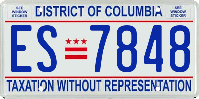 DC license plate ES7848
