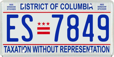 DC license plate ES7849