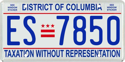 DC license plate ES7850