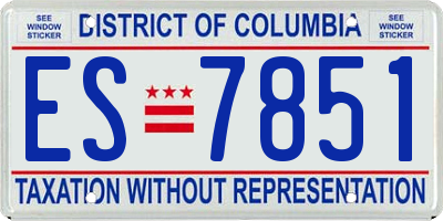 DC license plate ES7851