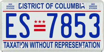 DC license plate ES7853