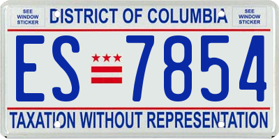 DC license plate ES7854