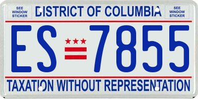 DC license plate ES7855