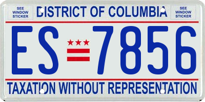 DC license plate ES7856
