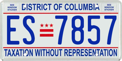 DC license plate ES7857