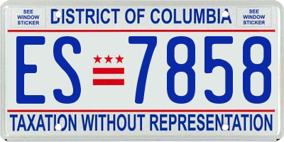 DC license plate ES7858