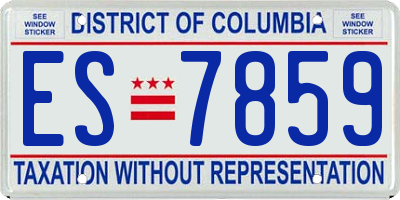 DC license plate ES7859