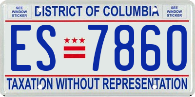 DC license plate ES7860