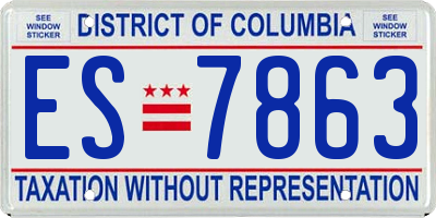 DC license plate ES7863